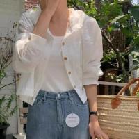 Camisa con Capucha a Rayas para Mujer Cárdigan de Manga Larga Corta Informal Holgado - details 1