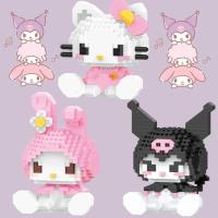 Sanrio Anime Hello Kitty My Melody Cinnamoroll Pompompurin Kuromi amigos bloques de construcción ladrillos niña niños chico juguete para regalo Set - details 0