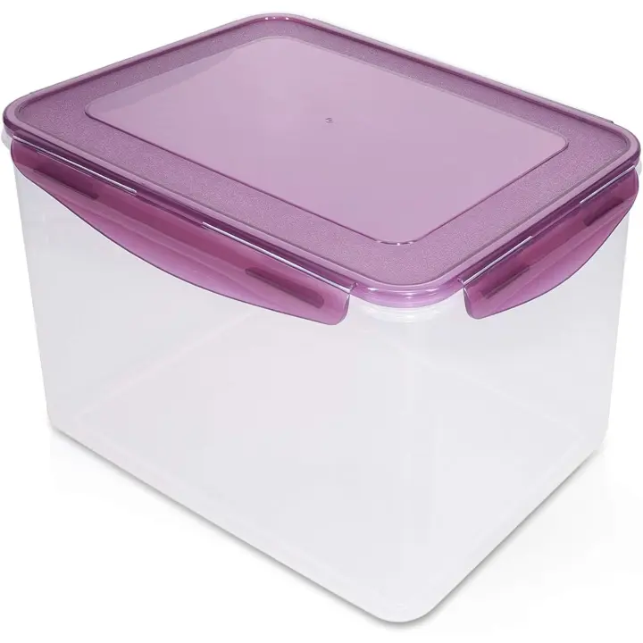 Navaris Recipiente hermético multifunción rectangular - Botella para almacenar alimentos - Envase grande con tapa para guardar alimentos capacidad 9 L - 1