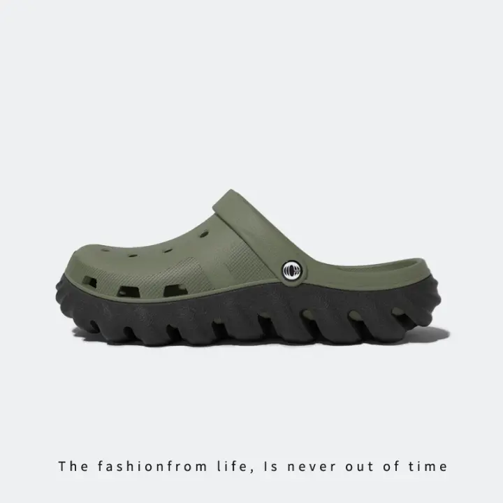 Vendaje agujero zapatos de los hombres de verano al aire libre desgaste bolsa de suela suave cabeza antideslizante transpirable zapatos de playa de los hombres vadear EVA zapatillas frescas - 1