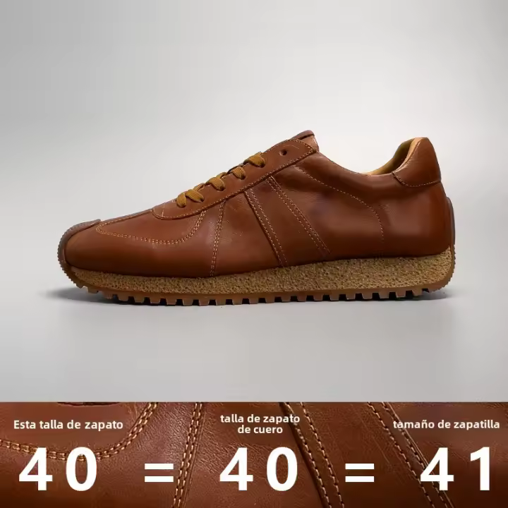 Zapatos retro de hombre de alta gama de moda, de cuero genuino de vaca. - 1