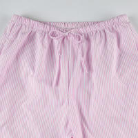 BUNO-Pantalones de encaje a rayas para mujer, Pantalones rectos de pierna ancha con cintura elástica y cordón, ropa de calle holgada para primavera y verano, pantalones de chándal informales - details 20