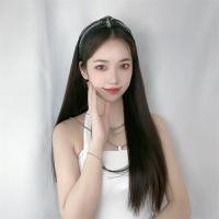 Extensión de cabello sintético negro con Clip, accesorios para cabello marrón, peluca con diadema larga y recta, peluca resistente al calor, media peluca con diadema - details 2