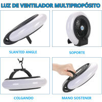 Lámpara Multifuncional Impermeable Para Acampar Con Ventilador Recargable Y Luces LED Portátil Para Mercados Al Aire Libre Y Exhibiciones - details 3