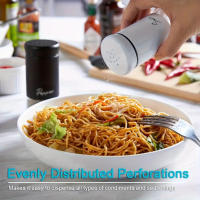 Juego de salero y pimienta multiusos, tarro de especias y sal, botella de condimentos sellada a prueba de polvo, tarro de condimentos, dispensador de especias para uso doméstico y en la cocina, 2 uds. - details 7