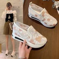 Zapatos deportivos informales de malla de encaje para mujer, calzado deportivo informal con suela gruesa, bordado grande, primavera y verano, 2024 - details 1
