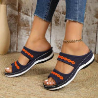 Women Wedge Slide Sandals Open Toe Slip On Arch Support Shoes Casual Outdoor Slides - details 7