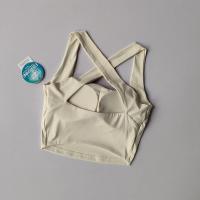 Sujetador deportivo desnudo sin costuras con espalda cruzada para mujer con tirantes anchos, sujetador de Fitness para correr, chaleco de Yoga absorbente de golpes - details 3