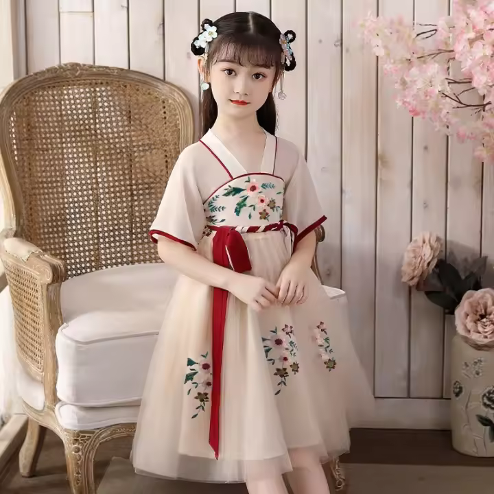 Ropa nacional Hanfu para niñas, vestido de verano de estilo chino para niños, disfraz antiguo súper inmortal bordado para niña, novedad de 2025 - 1