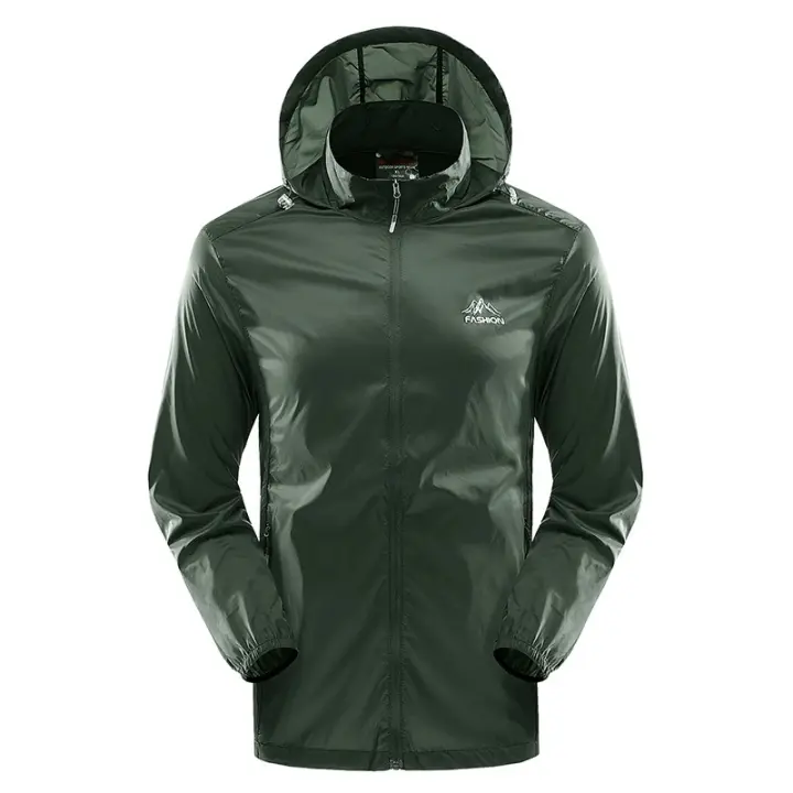 Ropa de protección solar de seda de hielo de secado rápido para hombres, chaqueta con capucha fina y transpirable, ropa deportiva - 1