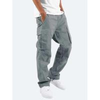 Temu Shein Pantalones Cargo para Hombre Deportes Color Sólido Cordón Multi-Bolsillo - details 0