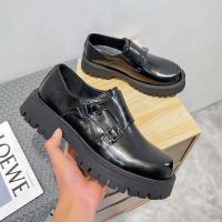 Vestido antideslizante de cuero genuino para hombre con suela gruesa y hebilla puntiaguda, cómodos zapatos de boda de otoño - details 3