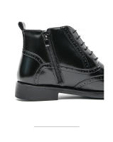 Nuevas botas cortas en contraste, zapatos de cuero altos con cordones de negocios de moda para hombres británicos - details 3