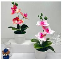 Nueva orquídea mariposa simulada de 26cm, regalos DIY, bonsái de orquídea Artificial, bonsái de flores artificiales para oficina interior y exterior - details 7