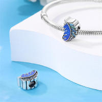 Encantos de Plumas de Plata Esterlina S925 para Mujeres Regalo de Joyería Fina para Cumpleaños Ajustables a Pulseras Originales de 3mm DIY con Zirconia - details 2