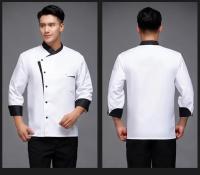 Chaqueta de Chef de restaurante para hombre, ropa de trabajo de cocina y cafetería de manga larga, abrigo de cocina para panadería, Tops, uniforme de Chef de sushi, conjunto corto - details 5
