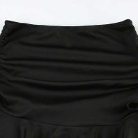 HEYounGIRL-minifalda de cintura baja con volantes, faldas cortas negras ajustadas con cordón, faldas cortas sexis Y2K, trajes informales de moda de verano para mujer - details 1