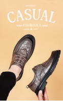 La primera capa de piel de oveja de los zapatos casuales de cuero para hombre, vestido de negocios de cuero genuino. - details 4