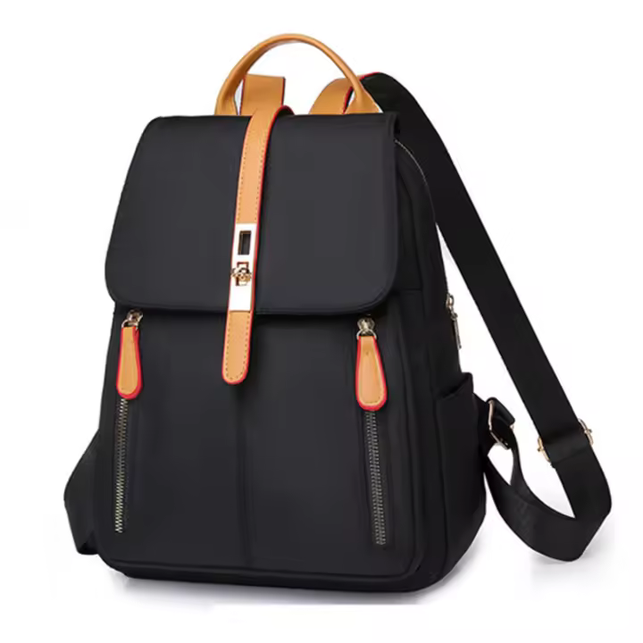 Mochila Oxford Negra impermeable para Mujer, Bolso Escolar antirobo de gran capacidad, Bolso de viaje, Bolso de hombre - 1