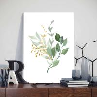 Cuadros de Pared Nórdicos de Agua Colorida en Lienzo con Marcos y Hojas de Planta Sage Verde 3pcs Decoración Moderna para Habitación Arte de Pared con Imágenes de DHROOM Material de Lienzo Sin Marco - details 6