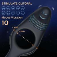 Anillo vibrador de conejo con control remoto SEX para hombres, estimulación testicular, empaque privado - details 1