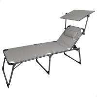 plegable multiposición con sombrilla 193x67x85 cm Camping, Gris - details 0