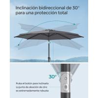 Sombrilla de Jardín 300 cm, UPF 50+, Parasol, 30 ° de Inclinación en dos Direcciones, con , para Patio, Terraza, , Piscina, sin Base, Beige GPU30BE - details 64