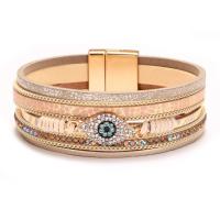 Pulseras Mujer Boho Chic con Ojo Protector, Cuero Genuino y Circonitas, Joyería y Bisuteria para Mujer, Regalo Verano 2025 - details 6
