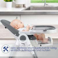 barra de juegos, tumbona para bebés, silla alta combinada para bebés, 7 respaldos ajustables en altura, crecimiento de 0 meses a 6 años, silla para bebés, gris oscuro - details 2