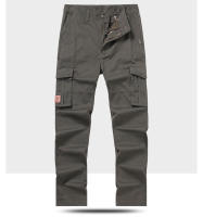 Pantalones cargo de algodón grueso con bolsillos para hombre, rectos, informales, - details 4