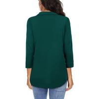 Camisa de Mujer 2025 Elegante Chifón, Cuello en V, Manga 3/4, Estilo Europeo, Tejido Transpirable - Moda de Oficina y Casual - details 10