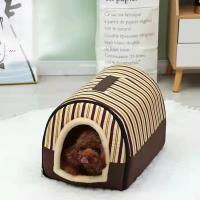 Cama plegable de invierno para mascotas, casa para perros, perrera para dormir, nido extraíble, cueva cerrada cálida, sofá, perrera grande, suministros para mascotas - details 6