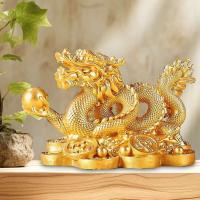 Estatua de Feng Shui para atraer riqueza, figuritas chinas de buena suerte, adorno de estatuilla de dragón, decoración de escritorio, 2024 - details 2