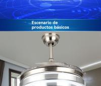 Restaurante invisible ventilador luz control remoto hogar sala de estar ventilador conversión de frecuencia de luz dormitorio ventilador de techo luz - details 21