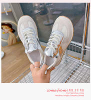 Zapatos deportivos de cuero nuevos, planos, informales, blancos para mujer. - details 30