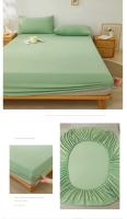 Bonenjoy-sábana ajustada de estilo a cuadros para el hogar, cubierta de cama transpirable, ropa de cama suave con banda elástica, sin funda de almohada, 1 unidad - details 10