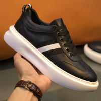 Zapatos blancos de estilo británico de cuero, zapatos de plataforma con aumento para hombres - details 6