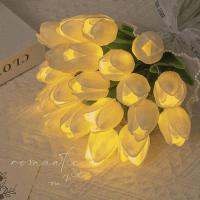 Lámpara LED de noche de tulipán, lámpara de mesa de flores artificiales, ramo de flores simuladas, ramo decorativo - details 5