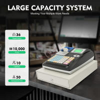 Caja registradora electrónica Sistema inglés Pantalla LED dual con 48 teclas Función de reconocimiento de billetes Caja registradora POS para restaurante minorista Supermercado - details 2