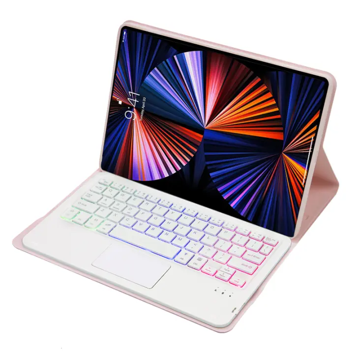 Funda con teclado para tableta Lenovo Tab M10 Plus, 10,6 Gen 3, 10,6 pulgadas, TB125FU, TB128FU, teclado español, panel táctil retroiluminado arcoíris - 1
