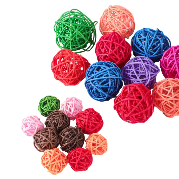 Juguetes para mascotas, juguetes para masticar pájaros, pelota de ratán, juguete para loro, periquito, cacatúa, juguetes para masticar, jaulas para loros, juguetes, 5 uds. - 1