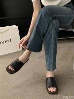Sandalias planas de verano 2025, nuevas, casuales, abiertas, elegantes, minimalistas, de una sola tira, deslizantes, de color sólido, pantuflas para mujer - details 6