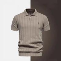 2025 primavera y verano nuevos hombres novato polo suéter de punto suéter de manga corta solapa de los hombres camiseta top - details 1