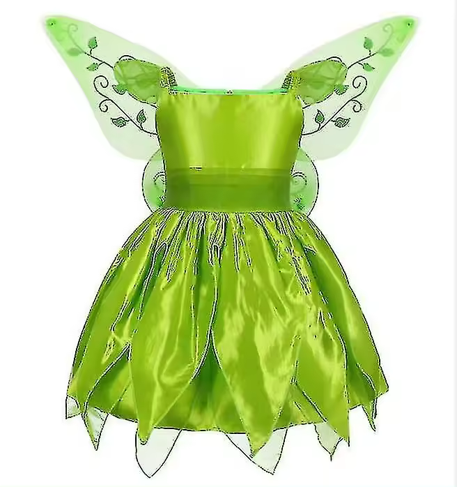 Vestido de princesa de campanilla de hada para niñas, disfraz de fiesta de Halloween, conjuntos de alas de mariposa A - 1