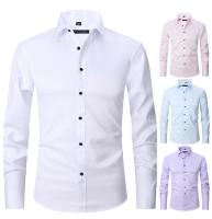 Nueva camisa social de manga larga para hombre de otoño/invierno grande 6XL de alta calidad, moda sin hierro, informal de negocios, blanco puro - details 1