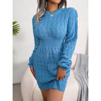 Vestidos de ganchillo para mujer, sexys, atrevidos, ajustados, cortos, de punto, cuello redondo, trenzados, Twist X, otoño e invierno - details 15