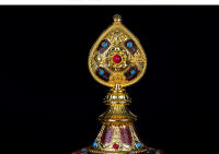 Artículos esotéricos tibetanos Aleación de cobre Shuman Zhaman Da Panman Chalo Oro Plata - details 6