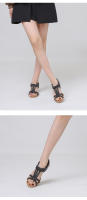 Sandalias de cuña para mujer, verano 2025, nuevo estilo, modernas y cómodas, con banda elástica, zapatos romanos con temperamento. - details 4