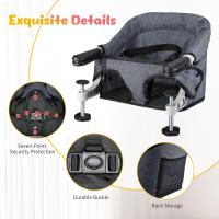 Mesa para Bebé, Trona Portátil Plegable con Arnés de Seguridad, Asiento Enganchable infantil con Bolsa de Transporte para Casa y Viajes (Azul) - details 13