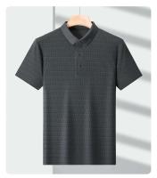 Camiseta de manga corta de seda helada con agujeros de malla para hombre de alta gama, polo transpirable con solapa, ropa de marca, novedad para el verano - details 5